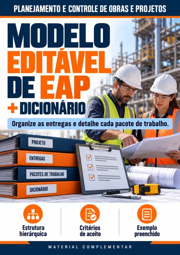 Capa do bônus Modelo editável de EAP e dicionário