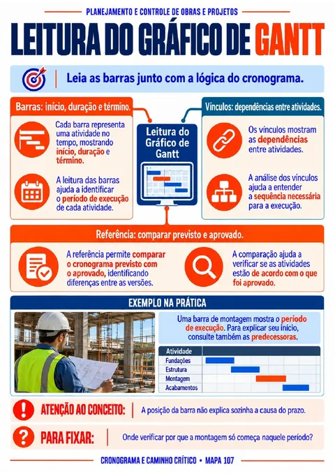 Mapa: Leitura do gráfico de Gantt